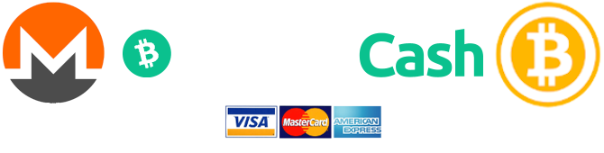 Payment Types Accepted: Crypto, PayPal, Credit Card - Bitcoin Monero and many more, amex mastercard visa